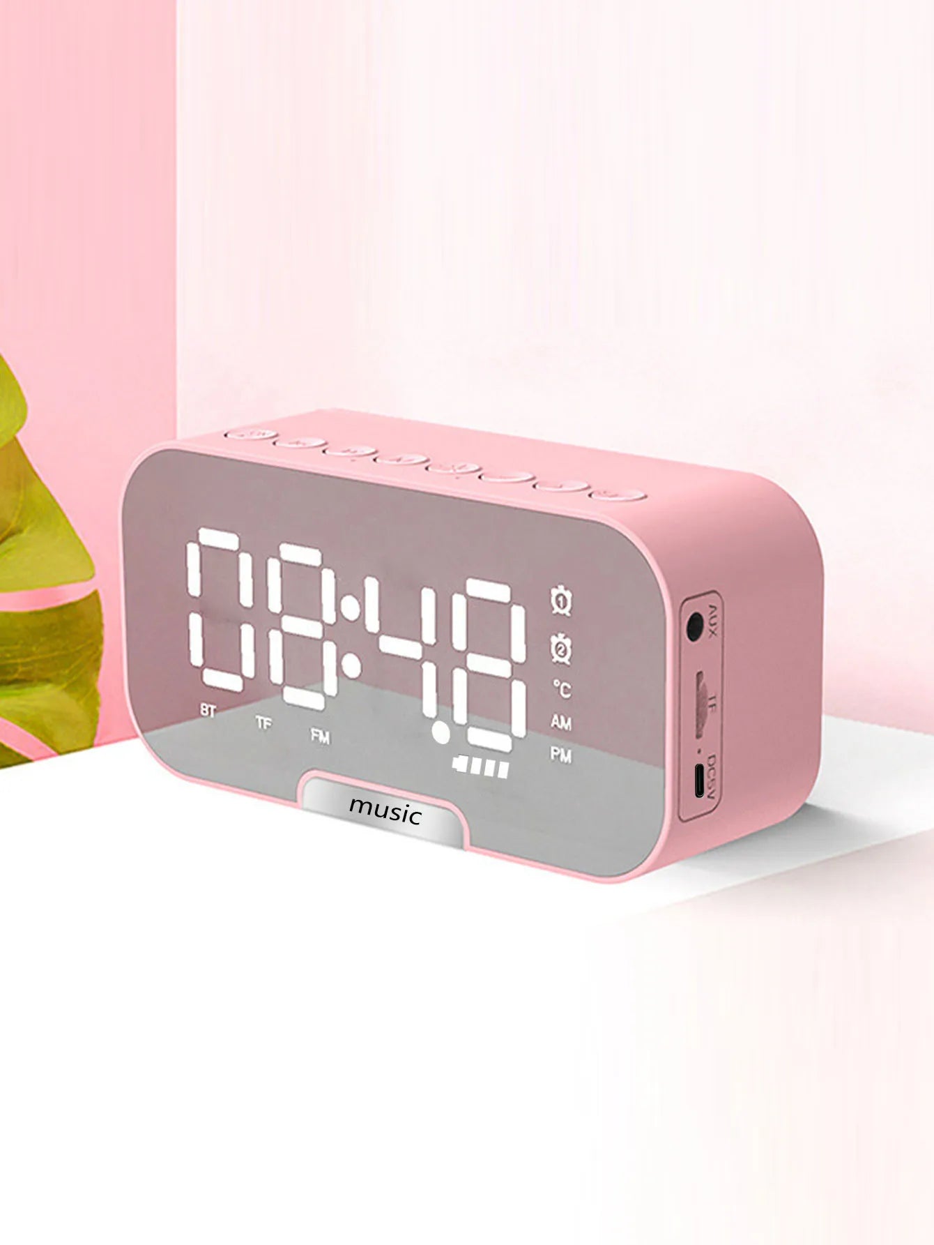 Wireless Bluetooth speaker mirror alarm clock