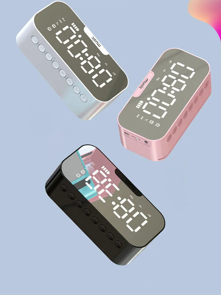 Wireless Bluetooth speaker mirror alarm clock