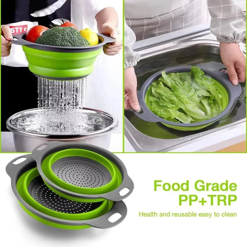 Silicone vegetable and fruit cleaning and drainage basket