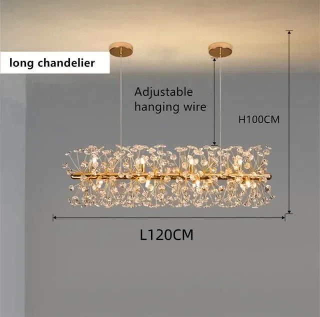 Crystal Pendant Chandeliers for Living Room Kitchen Decor Suspension Lighting