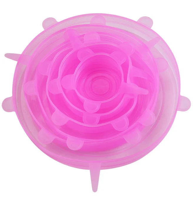 6Pcs Food Grade Silicone Preservation Cover Reusable