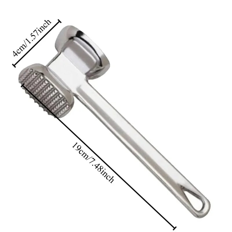 Meat Tenderizer Hammer 19cm Household Aluminum Alloy Steak Metal Mallet Kitchen Tool Heavy Duty Durable Double-Sided Tenderizer