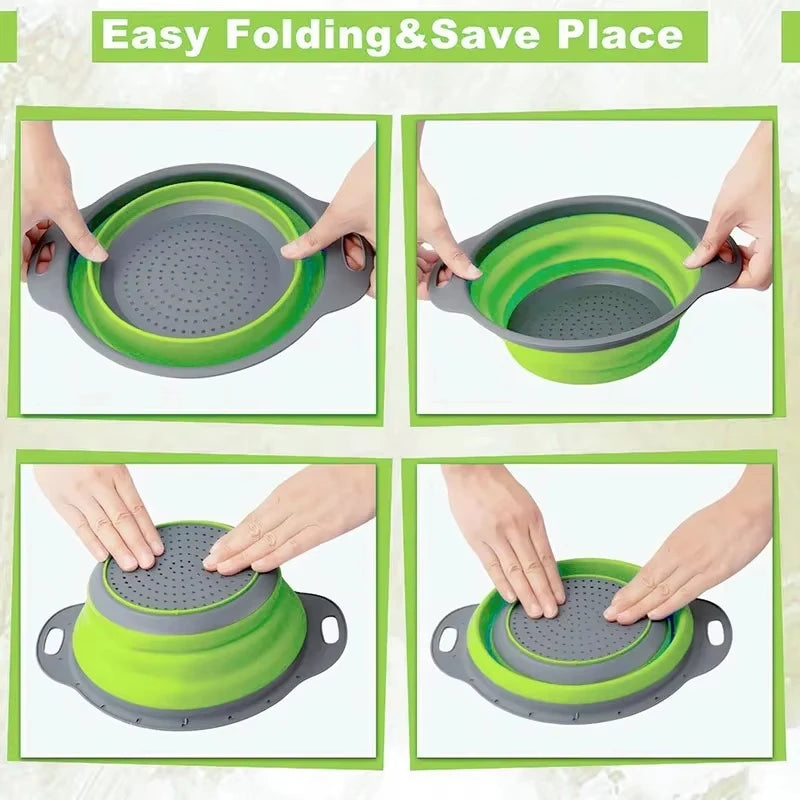 Silicone vegetable and fruit cleaning and drainage basket