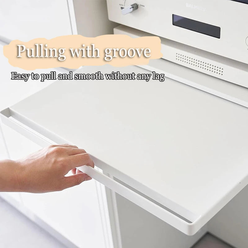 microwave storage rack, bottom pull-out tool, drawer style basket, oven bracket, sliding partition, pot and bowl rack