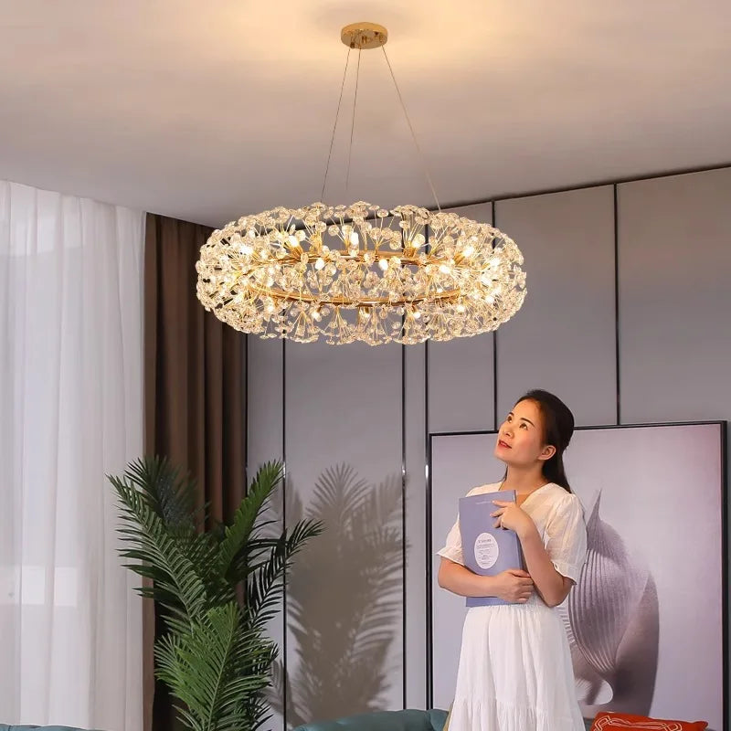 Crystal Pendant Chandeliers for Living Room Kitchen Decor Suspension Lighting