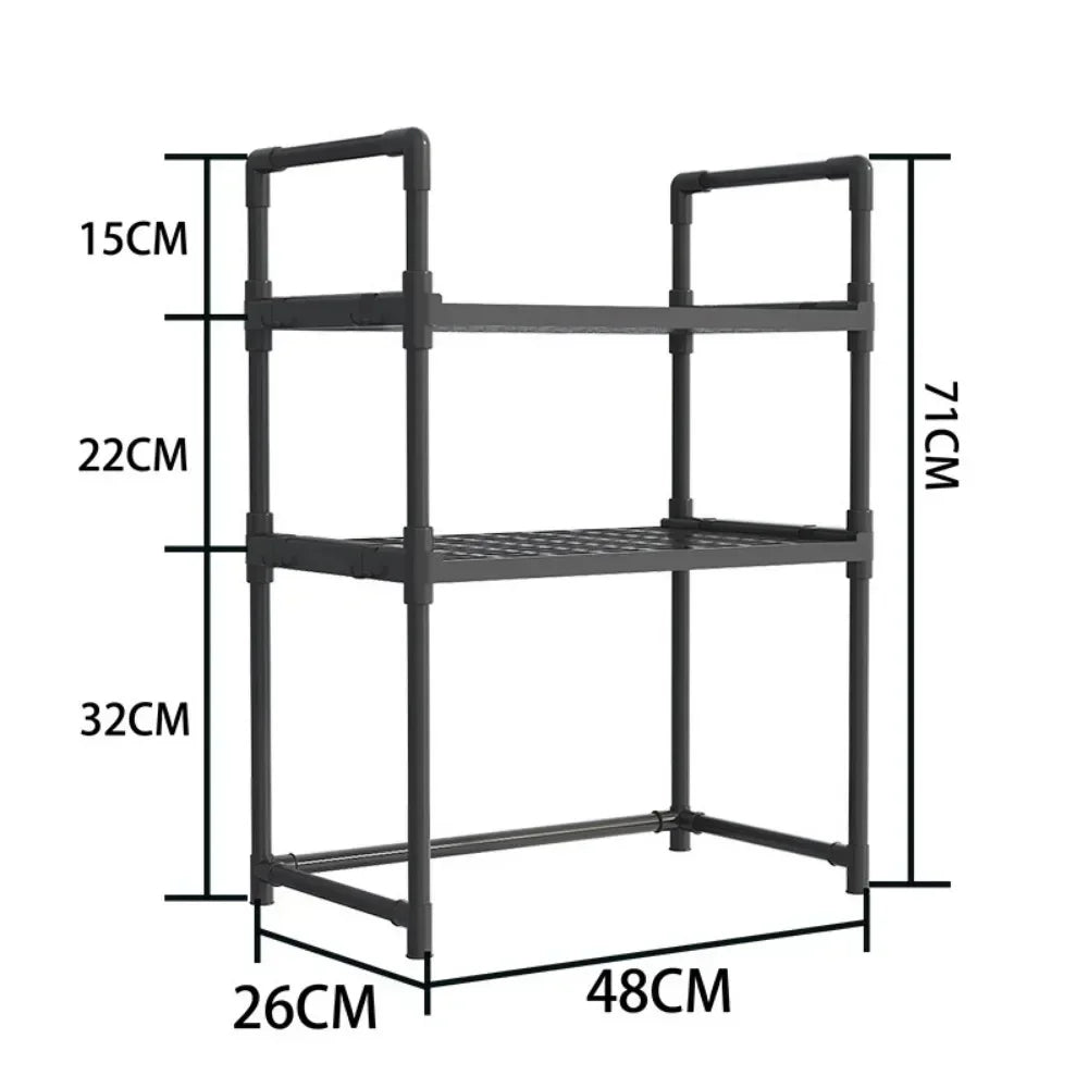 Elevated Design Seasoning Rack Microwave Storage Rack-Bi-layer Oven Modern Minimalism Kitchen Accessories Organizer