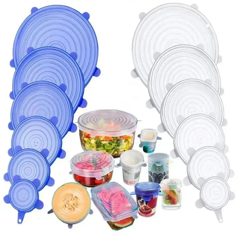 6Pcs Food Grade Silicone Preservation Cover Reusable