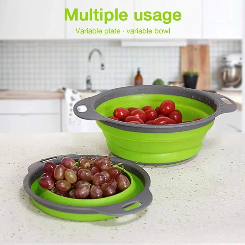 Silicone vegetable and fruit cleaning and drainage basket