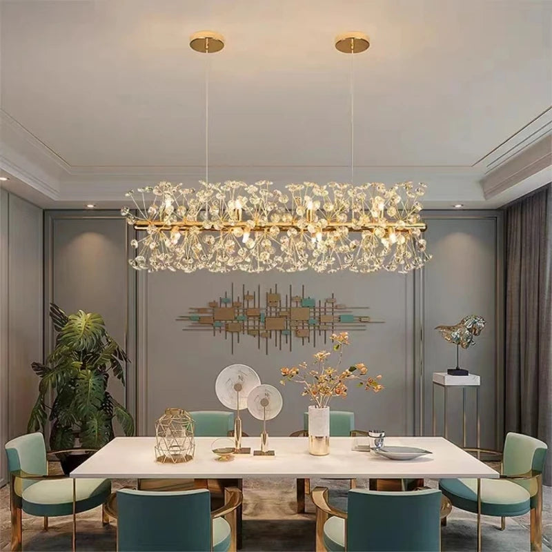 Crystal Pendant Chandeliers for Living Room Kitchen Decor Suspension Lighting