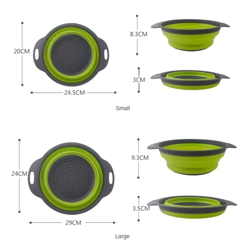 Silicone vegetable and fruit cleaning and drainage basket