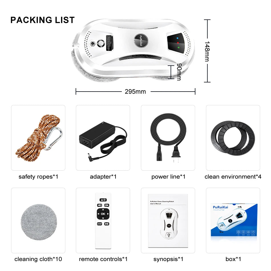 Ultra thin Robot vacuum window cleaner