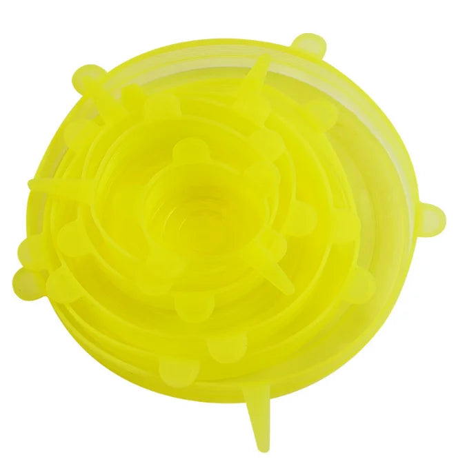 6Pcs Food Grade Silicone Preservation Cover Reusable