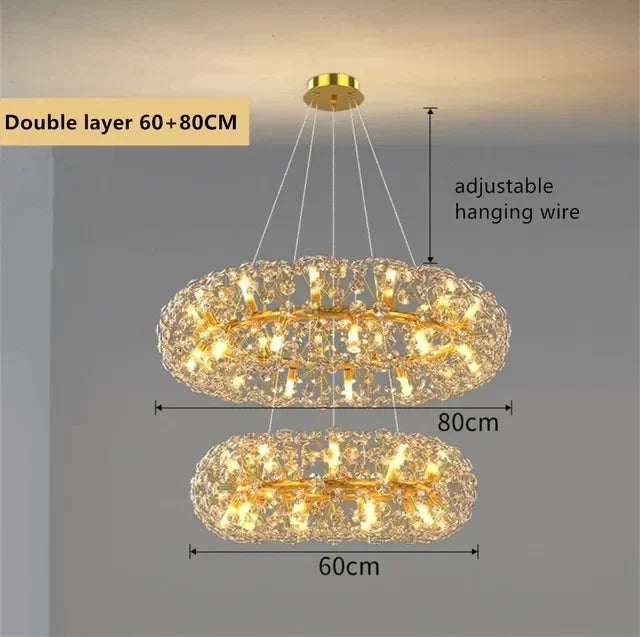 Crystal Pendant Chandeliers for Living Room Kitchen Decor Suspension Lighting