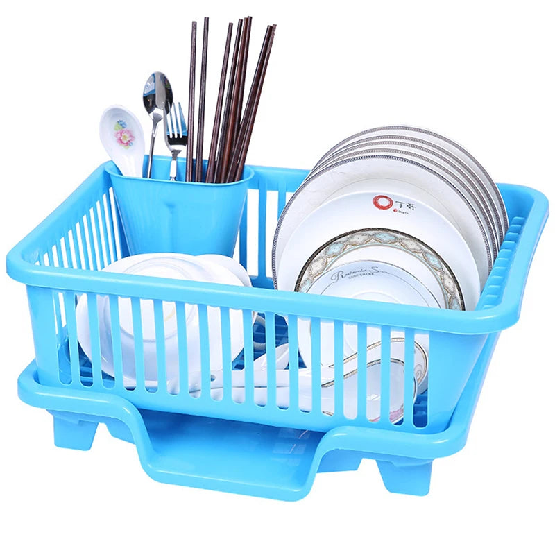 Drainage Rack With Drainer Board Countertop Utensils Plates Chopsticks Bowls Spoons Storage Dish Drying Rack