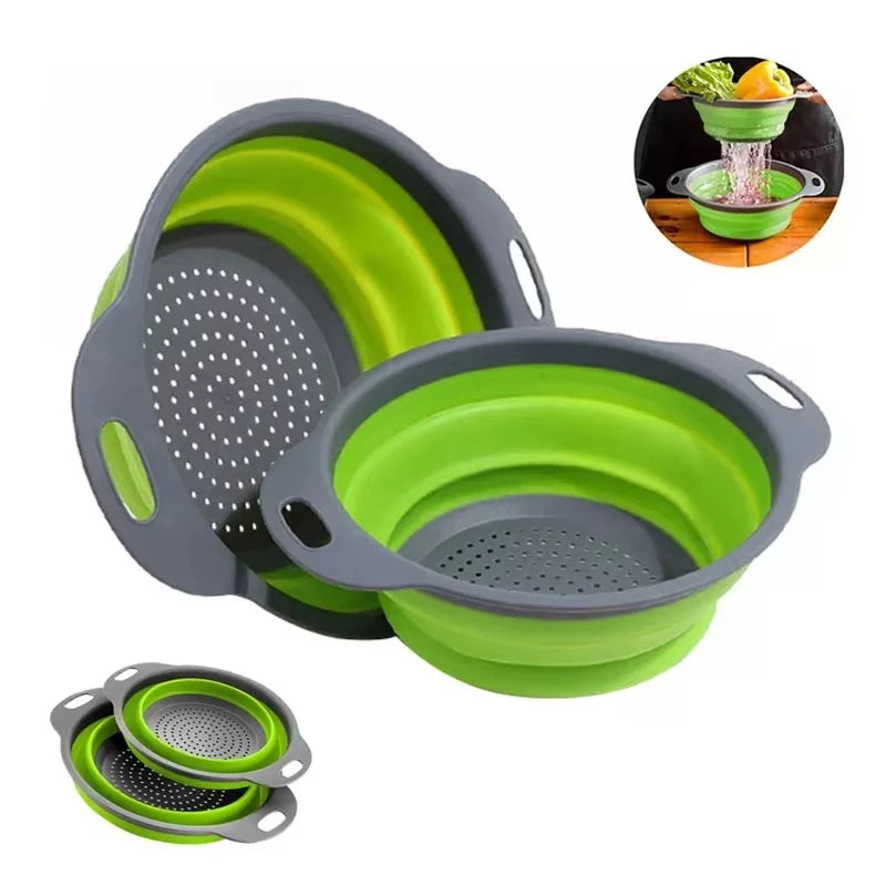 Silicone vegetable and fruit cleaning and drainage basket