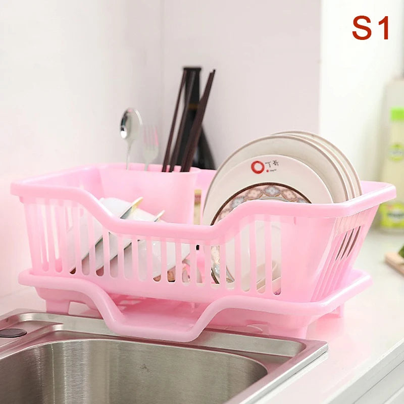 Drainage Rack With Drainer Board Countertop Utensils Plates Chopsticks Bowls Spoons Storage Dish Drying Rack