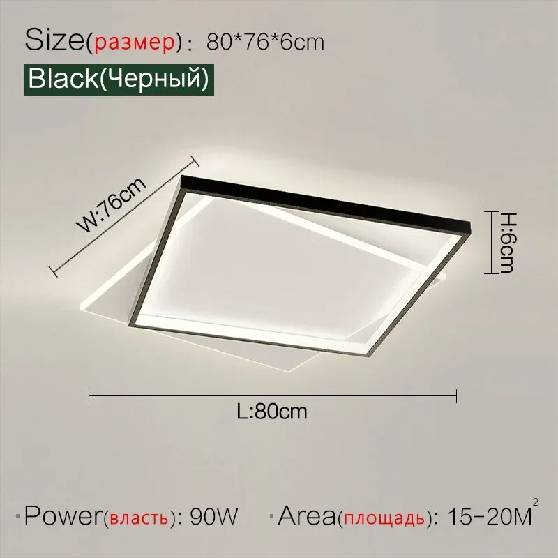Bedroom Light Modern Minimalist Art Designer Suction Top High-end European  Square Room Light
