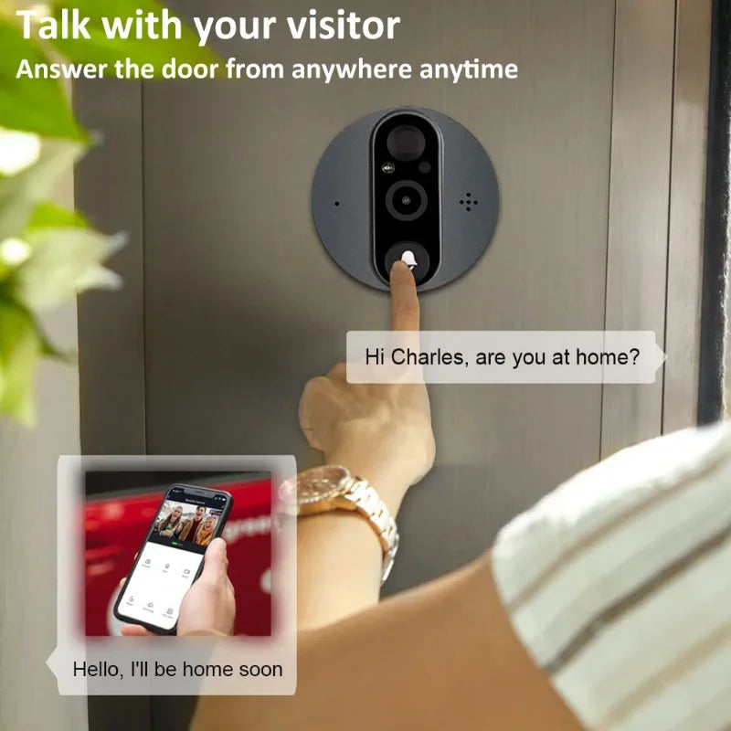 Smart Home WIFI Digital Door Peepholes Wireless Doorbell WIFI Camera