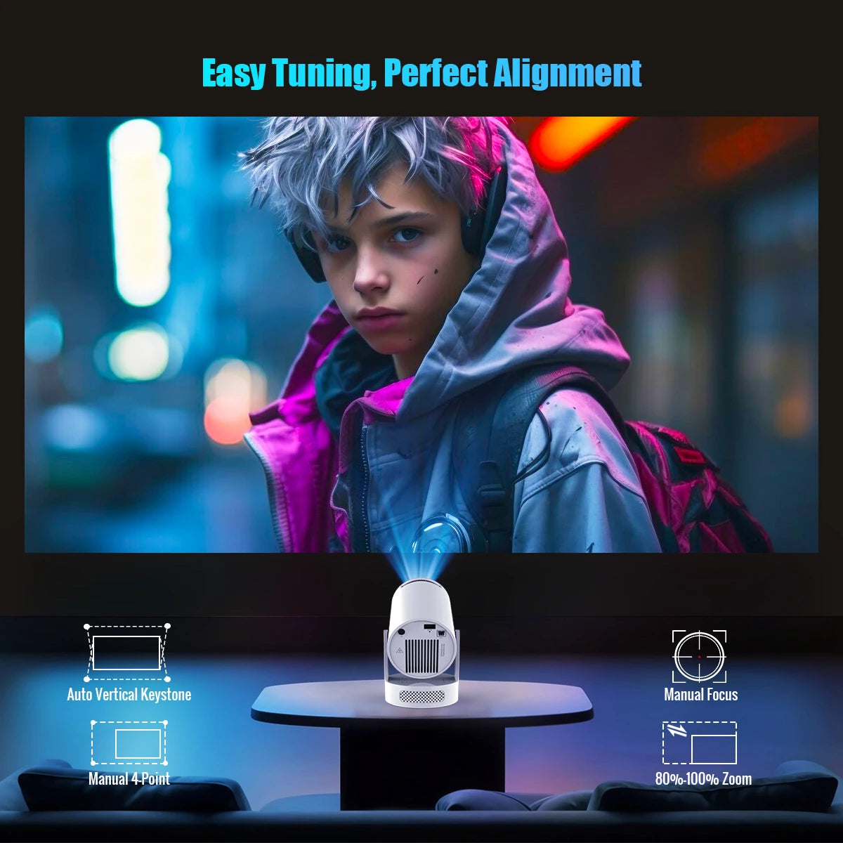 4K Wifi6 Projector Android11 260 ANSI Dual WIFI