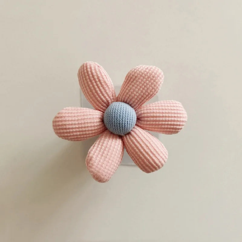 INS Flower Wall Wooden Sticky Hooks Towel Coats Storage Holder Nordic Kids Room Decoration