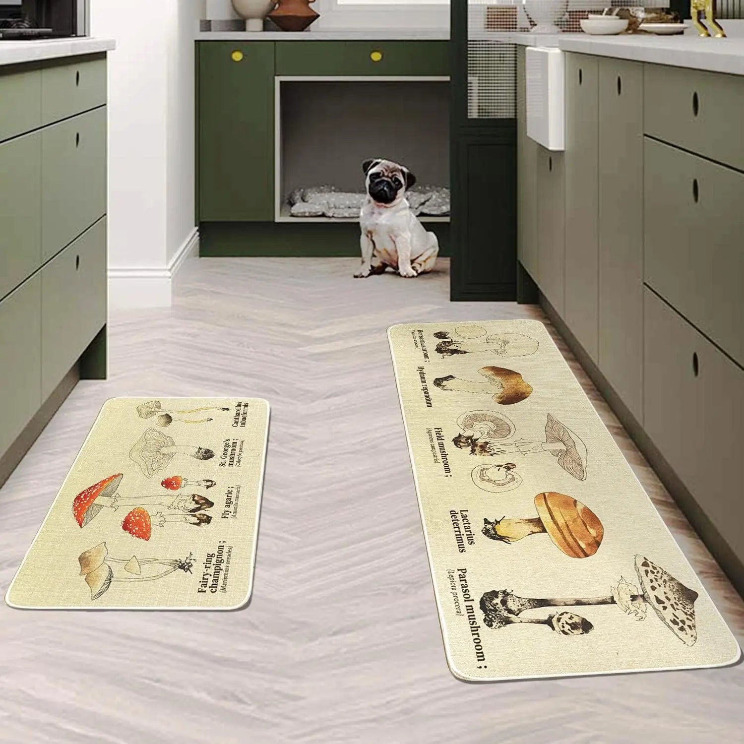 Goth Kitchen Mat Non Slip Halloween Spooky Kitchen Rugs - Black Goth Rug Skull Witchy Rug