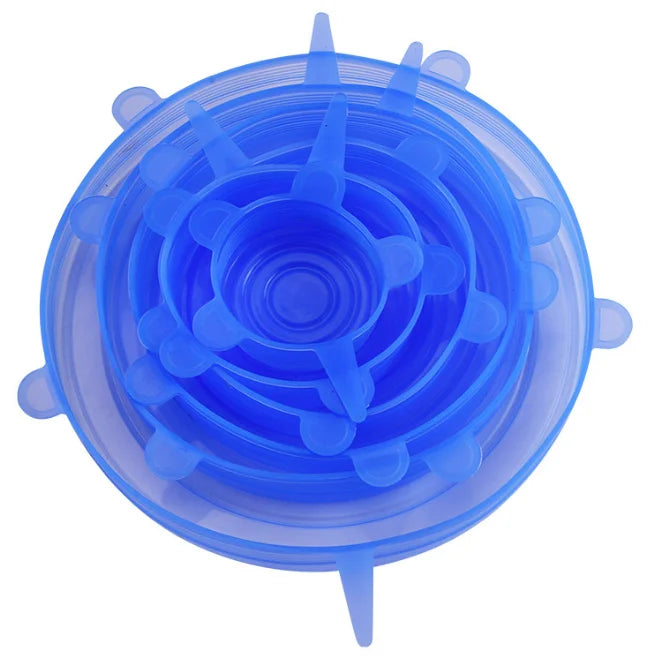 6Pcs Food Grade Silicone Preservation Cover Reusable