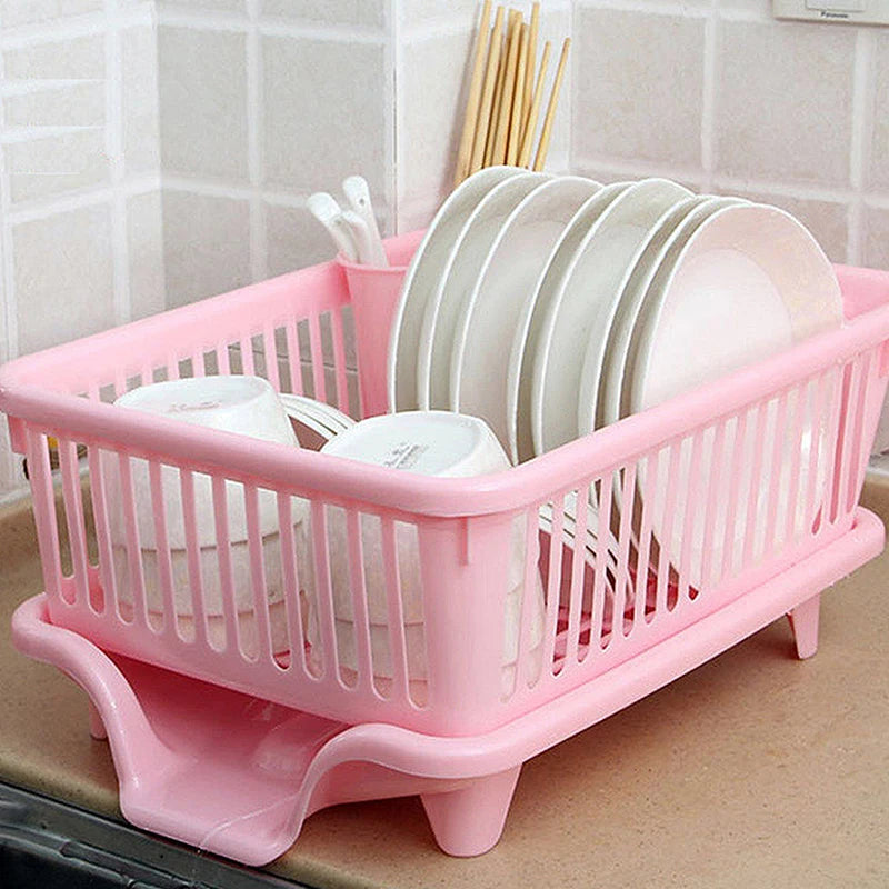 Drainage Rack With Drainer Board Countertop Utensils Plates Chopsticks Bowls Spoons Storage Dish Drying Rack