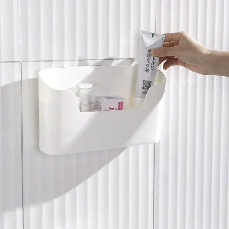 Wall-mounted Adhesive Storage Rack Multifunctional Cabinet Door Storage Box Under Sink Drawer Shelf Bathroom Organizer