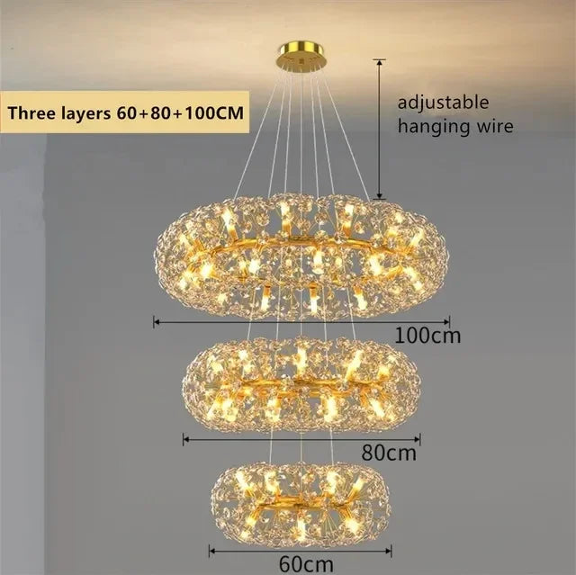 Crystal Pendant Chandeliers for Living Room Kitchen Decor Suspension Lighting