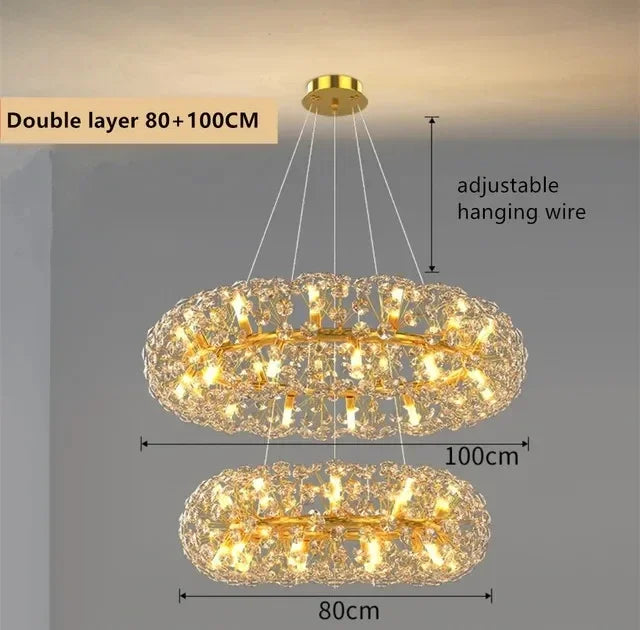 Crystal Pendant Chandeliers for Living Room Kitchen Decor Suspension Lighting