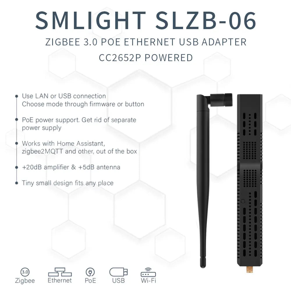 SLZB-06/M/P7 Zigbee 3.0 to Ethernet,USB,and WiFi gateway coordinator